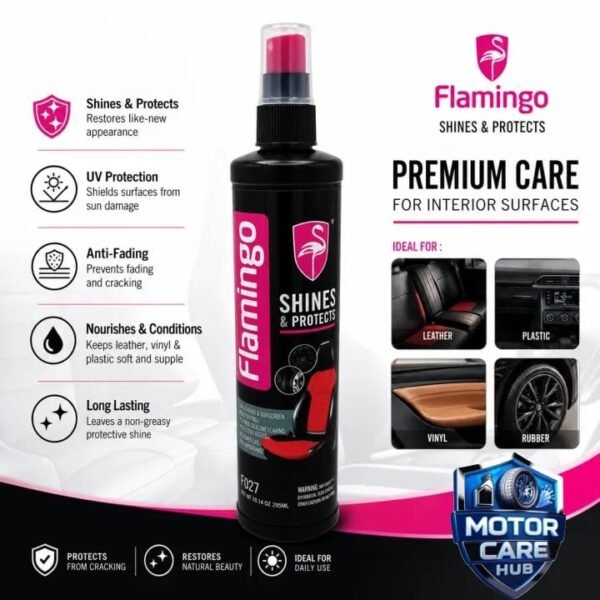 Flamingo Shines & Protect for Leather, Vinyl & Rubber (295ml / 10oz)